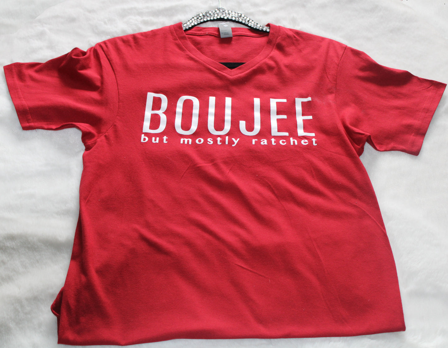 BOUJEE But Mostly Ratchet Short Sleeve V Neck T-Shirt