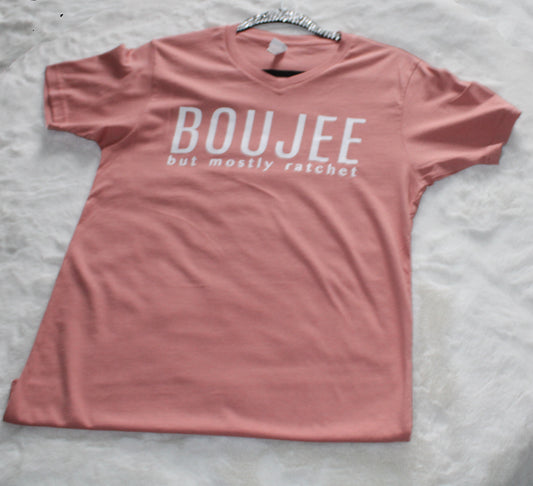 BOUJEE But Mostly Ratchet Short Sleeve V Neck T-Shirt
