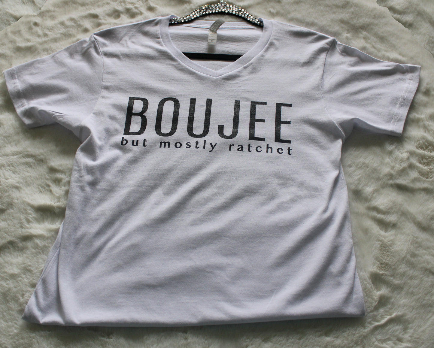 BOUJEE But Mostly Ratchet Short Sleeve V Neck T-Shirt