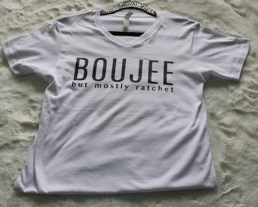 BOUJEE But Mostly Ratchet Short Sleeve V Neck T-Shirt